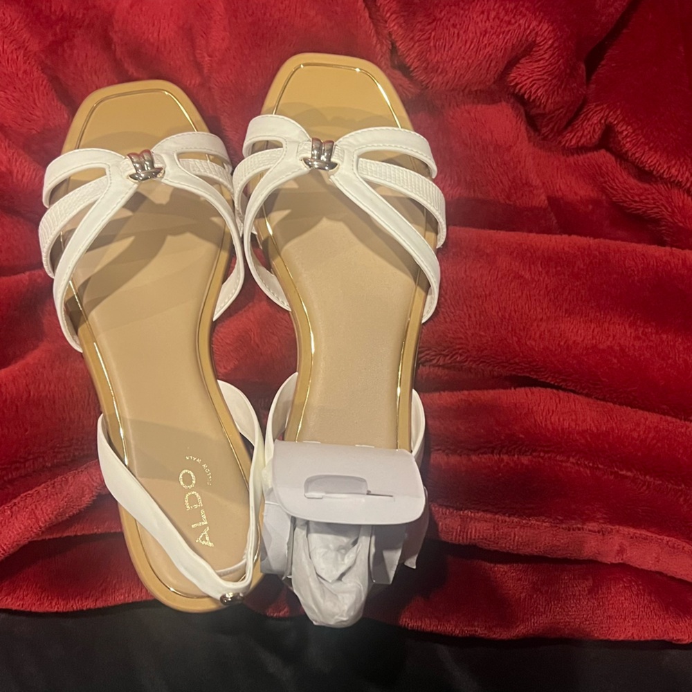 Aldo marassita white slingback sandals 8.5